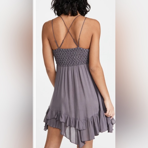 Free People Adella Slip Dress Charcoal Light Purple - Picture 2 of 9